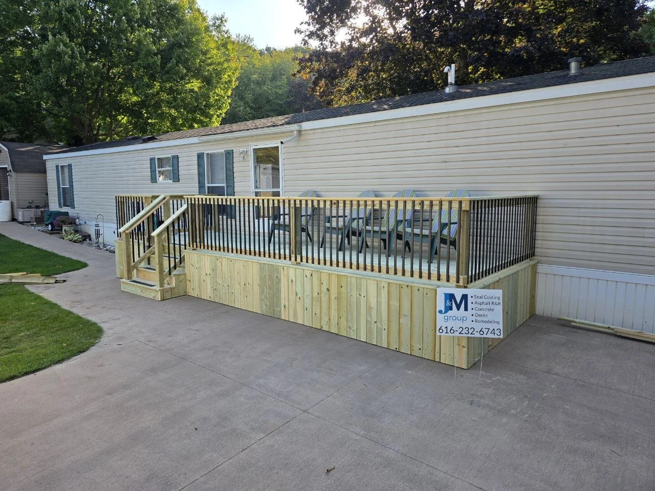 Custom deck project by J & M Group Michigan in Greenville, MI