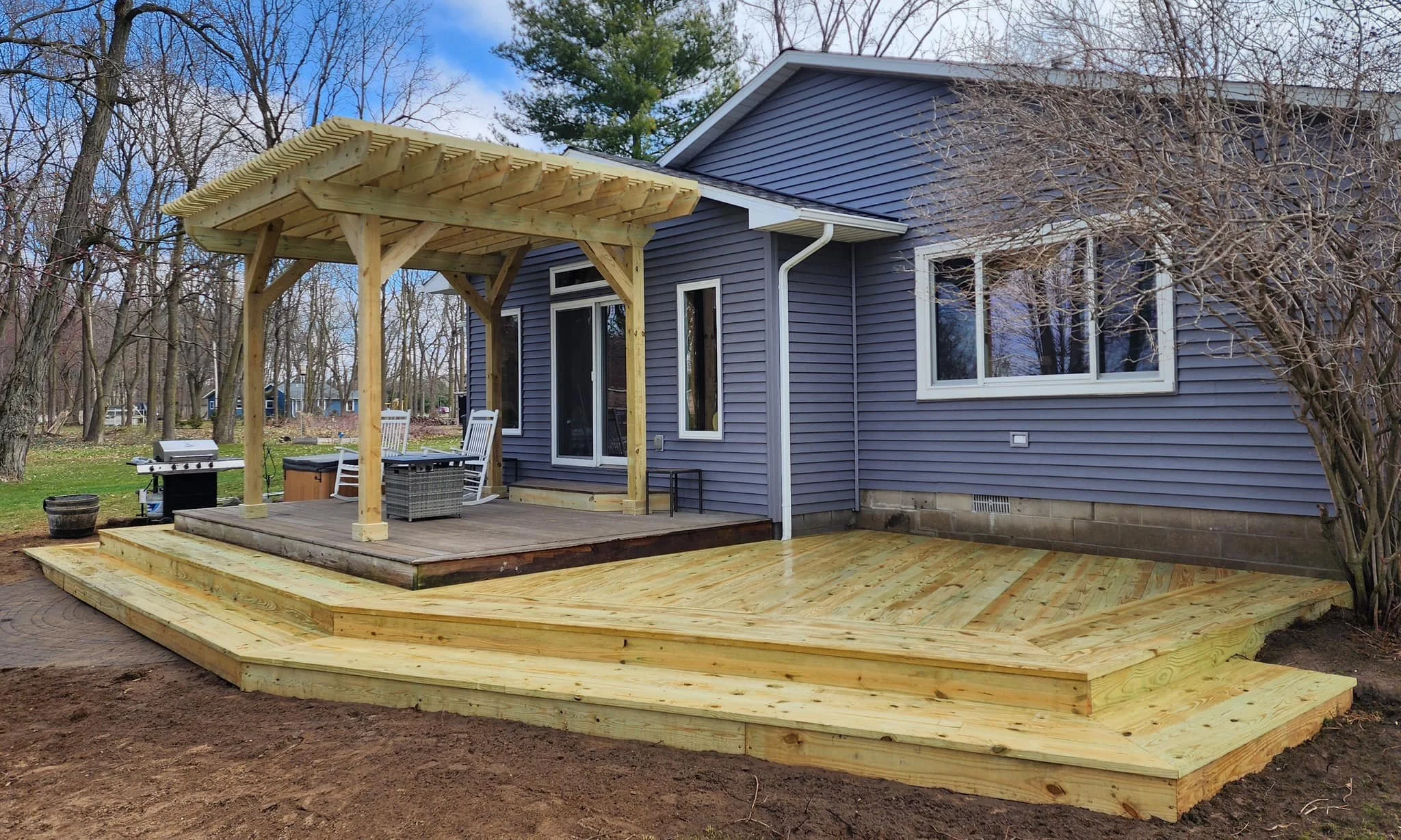Custom deck project by J & M Group Michigan in Greenville, MI