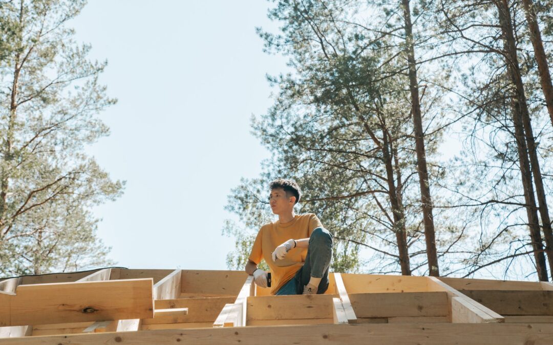 A young adult working on construction outdoors. Captured with Canon EOS 6D.